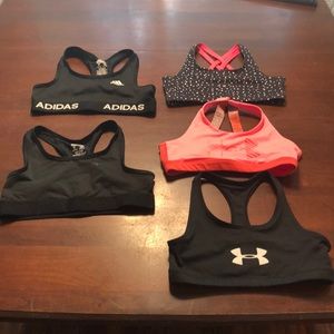 5 - Adidas & Under Armour girls sports bras -10/12